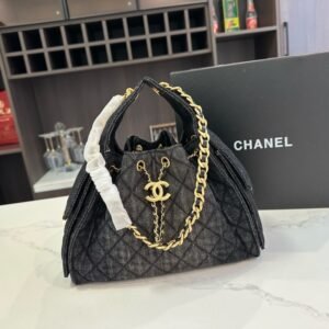 101-Chanel Canvas Denim Tote Bag