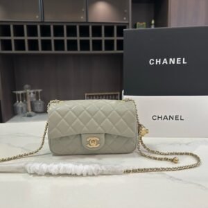 103-Chanel Classic Flap Bag with Gold Ball